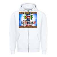 White all American girl Zipper Hoodie - HRA Design Shop