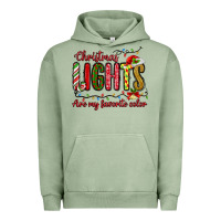 Pigment Oil Green christmas lights are my favorite color Urban Hoodie - MaliasSmallBusiness