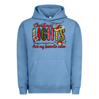 Pigment Pebble Blue christmas lights are my favorite color Urban Hoodie - MaliasSmallBusiness
