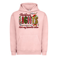 Pigment Salmon christmas lights are my favorite color Urban Hoodie - MaliasSmallBusiness