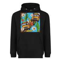Black school bus seamless pattern Heavyweight Hoodie - BundleAndBundleShop