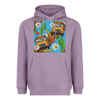 Lavender school bus seamless pattern Heavyweight Hoodie - BundleAndBundleShop