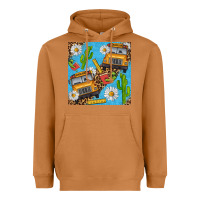 Meerkat school bus seamless pattern Heavyweight Hoodie - BundleAndBundleShop