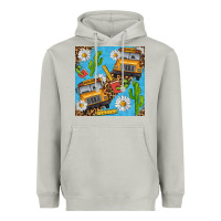 Moon Dust school bus seamless pattern Heavyweight Hoodie - BundleAndBundleShop
