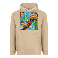 Mushroom school bus seamless pattern Heavyweight Hoodie - BundleAndBundleShop