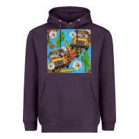 Plum school bus seamless pattern Heavyweight Hoodie - BundleAndBundleShop