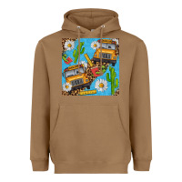 Toasted Coconut school bus seamless pattern Heavyweight Hoodie - BundleAndBundleShop
