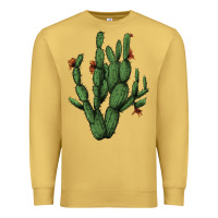 Antique Gold cactus with flowers Premium Sweatshirt - AdoDesignShop