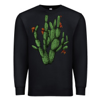 Black cactus with flowers Premium Sweatshirt - AdoDesignShop