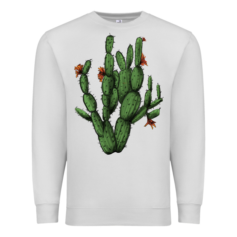 Cactus With Flowers Premium Sweatshirt by AdoDesignShop | Teevron