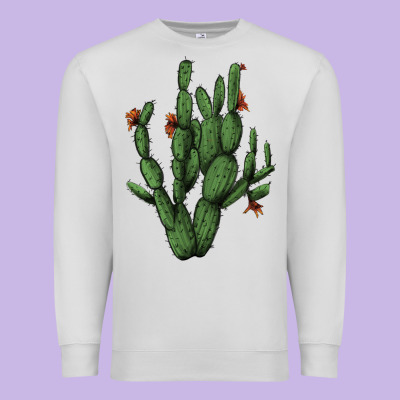 Cactus With Flowers Premium Sweatshirt Designed By Adodesignshop