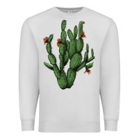Dove Grey cactus with flowers Premium Sweatshirt - AdoDesignShop