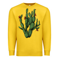 Lemon cactus with flowers Premium Sweatshirt - AdoDesignShop