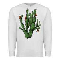 Oatmeal Heather cactus with flowers Premium Sweatshirt - AdoDesignShop