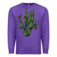 Purple cactus with flowers Premium Sweatshirt - AdoDesignShop