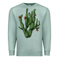 Seafoam cactus with flowers Premium Sweatshirt - AdoDesignShop