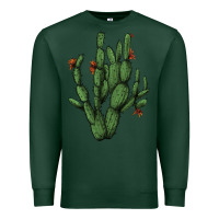 Sports Green cactus with flowers Premium Sweatshirt - AdoDesignShop