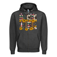 Charcoal Heather nurse life Zipper Hoodie - FaDigitalArtStudio