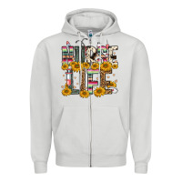 Dove Grey nurse life Zipper Hoodie - FaDigitalArtStudio