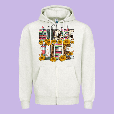 Nurse Life Zipper Hoodie Designed By Fadigitalartstudio