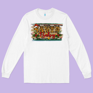 Christmas Western Santa Baby Long Sleeve Tee Designed By Ranaportraitstore
