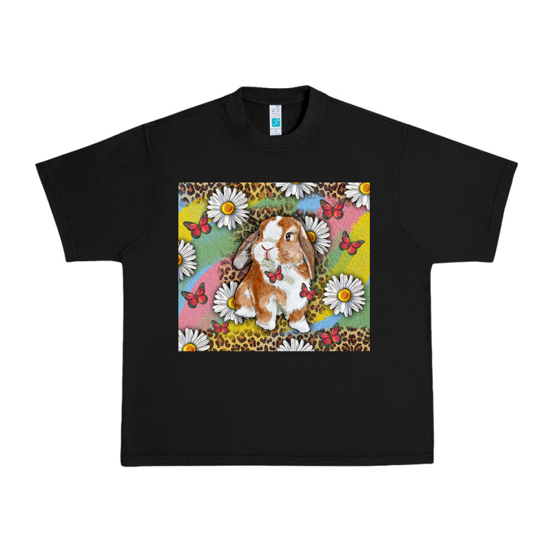 Watercolor Easter Bunny With Daisy Urban Heavy Tee by RanaPortraitStore | Teevron