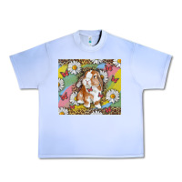 Grape Ice Watercolor Easter Bunny With Daisy Urban Heavy Tee - RanaPortraitStore