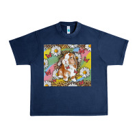 Navy Watercolor Easter Bunny With Daisy Urban Heavy Tee - RanaPortraitStore