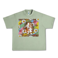 Oil Green Watercolor Easter Bunny With Daisy Urban Heavy Tee - RanaPortraitStore