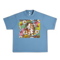 Pebble Blue Watercolor Easter Bunny With Daisy Urban Heavy Tee - RanaPortraitStore