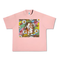 Salmon Watercolor Easter Bunny With Daisy Urban Heavy Tee - RanaPortraitStore