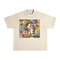 Sandshell Watercolor Easter Bunny With Daisy Urban Heavy Tee - RanaPortraitStore