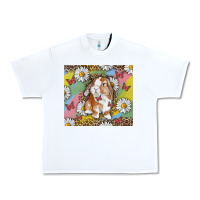 White Watercolor Easter Bunny With Daisy Urban Heavy Tee - RanaPortraitStore