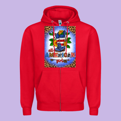 All American Girl Air Freshener Zipper Hoodie Designed By Hra Design Shop