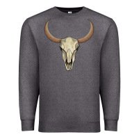 Charcoal Heather bull skull Premium Sweatshirt - AdoDesignShop