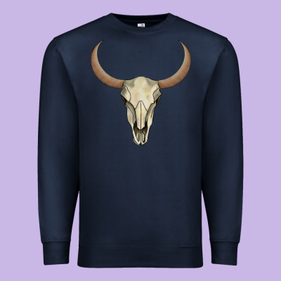 Bull Skull Premium Sweatshirt Designed By Adodesignshop
