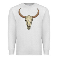 Oatmeal Heather bull skull Premium Sweatshirt - AdoDesignShop