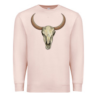 Pale Pink bull skull Premium Sweatshirt - AdoDesignShop