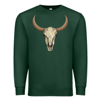 Sports Green bull skull Premium Sweatshirt - AdoDesignShop
