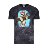 Cloud Black baby sloth Vintage Tee - RanaPortraitStore