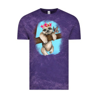 Cloud Purple baby sloth Vintage Tee - RanaPortraitStore