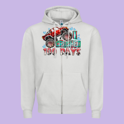 I Crushed 100 Days Zipper Hoodie Designed By Racoondesign