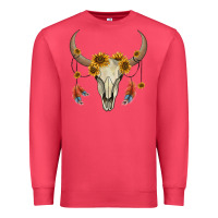 Cardinal bull skull sunflowers and feathers Premium Sweatshirt - AdoDesignShop