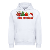 White feliz navidad Urban Hoodie - MaliasSmallBusiness