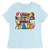 Baby Blue little brother biggest fan Ladies Tee - AdoDesignShop