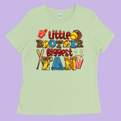 Little Brother Biggest Fan Ladies Tee Designed By Adodesignshop