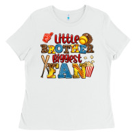 White little brother biggest fan Ladies Tee - AdoDesignShop
