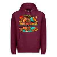 Burgundy Phlebotomist pumpkin Premium Hoodie - NancyCooperArtShop
