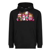 Black pink Christmas winter snowman coffee Heavyweight Hoodie - Jasminsmagicworld