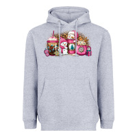 Heather Grey pink Christmas winter snowman coffee Heavyweight Hoodie - Jasminsmagicworld